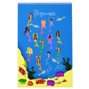 Sjöjungfruars Mini Poster Bok Kalender