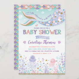 Sjöjungfrubaby showerinbjudan under havspartyet inbjudningar