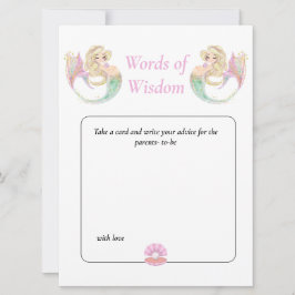 Sjöjungfrubabyshower. Visdom Rosa prickar Inbjudningar