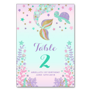 Sjöjungfrubordsnummersjöjungfrun placerar bordsnummer