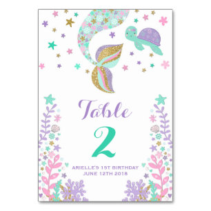 Sjöjungfrubordsnummersjöjungfrun placerar bordsnummer