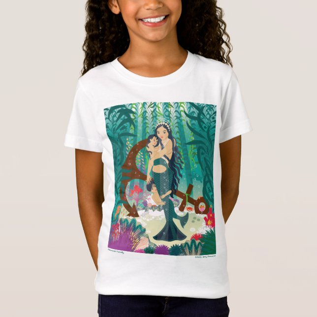 Sjöjungfrufamilj  t shirt (Framsida)