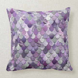 Sjöjungfrufjäll kudder, lilor, flickasovrumdekor kudde