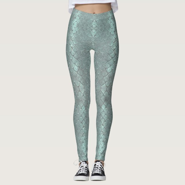 Sjöjungfrufjälldamasker Leggings (Framsida)