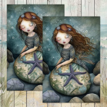 SJÖJUNGFRUFLICKA DEKUPASJ PAPER