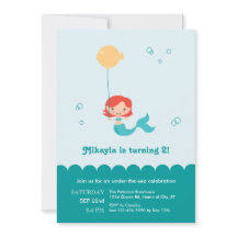 Sjöjungfrufödelsedaginbjudan