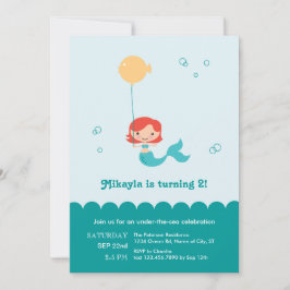 Sjöjungfrufödelsedaginbjudan Inbjudningar