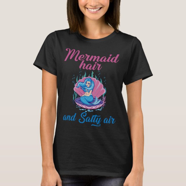 Sjöjungfruhår och salt luft   t shirt (Framsida)