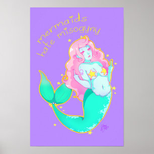 SjöjungfruhatMisogyny 14" x 11" affisch