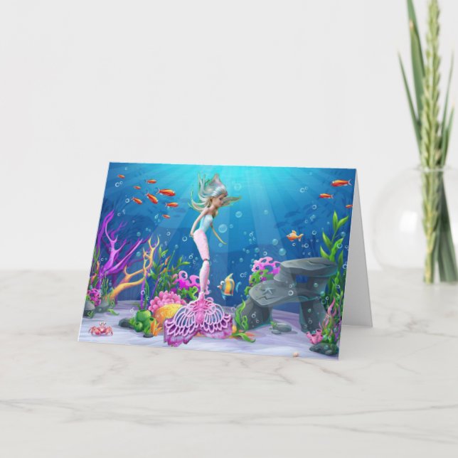 Sjöjungfrukort Tack Kort (Framsida)