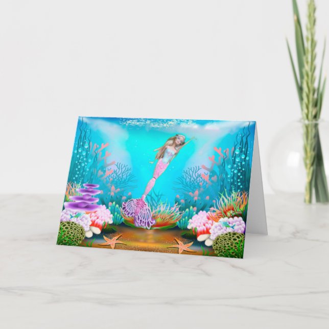 Sjöjungfrukort Tack Kort (Framsida)