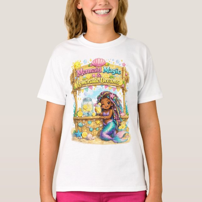 Sjöjungfrumagi & Lemonaddrömmar T Shirt (Framsida)