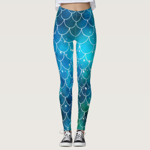 Sjöjungfrumönsterdamasker Leggings
