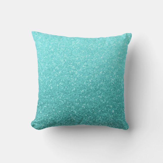 Sjöjungfrun Aqua Blue Glitter Gnistra Girly Glam  Kudde (Framsida)
