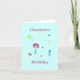 Sjöjungfrun av det akuta havets liv fiskar namn på tack kort