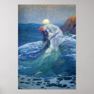 Sjöjungfrun av Howard Pyle 1919. Poster