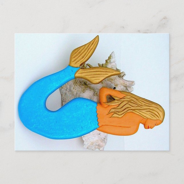 sjöjungfrun Blue-svan Vykort (Framsida)