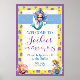 Sjöjungfrun Cute och Colorful Magic Poster