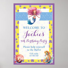 Sjöjungfrun Cute och Colorful Magic Poster