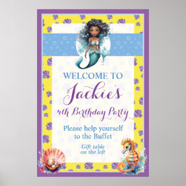 Sjöjungfrun Cute och Colorful Magic Poster