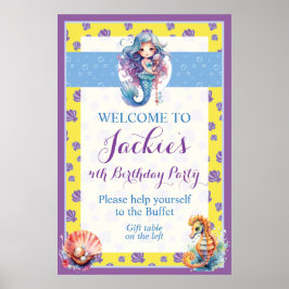 Sjöjungfrun Cute och Colorful Magic Poster