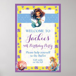 Sjöjungfrun Cute och Colorful Magic Poster