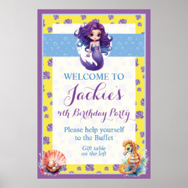 Sjöjungfrun Cute och Colorful Magic Poster