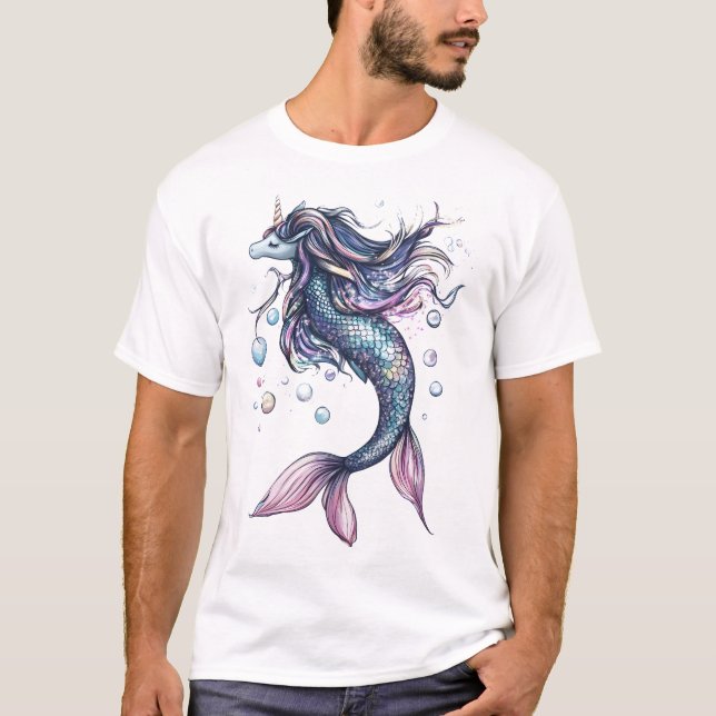 Sjöjungfrun Enhörningshybrid (1) T Shirt (Framsida)