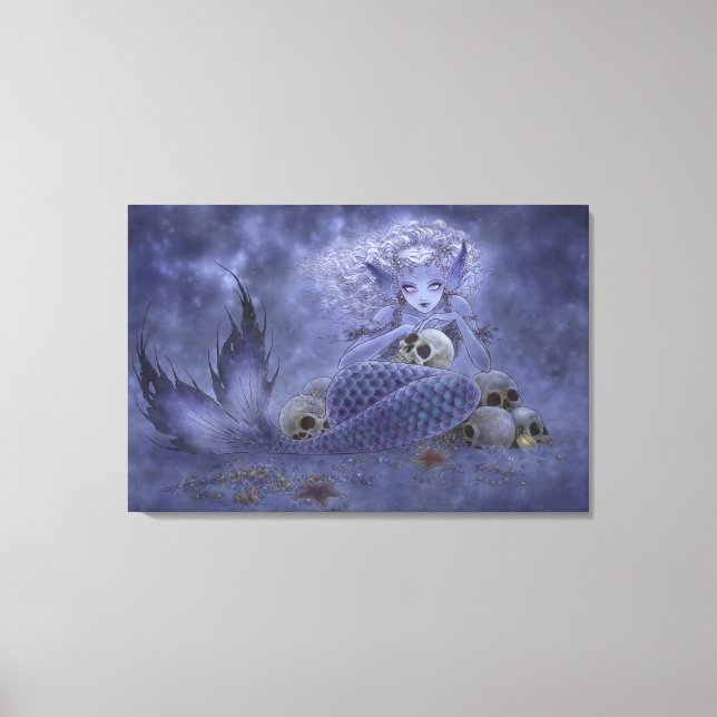 Sjöjungfrun Fantasy Art Wrapped Canvas Print - Mör (Framsida)