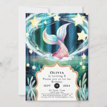 Sjöjungfrun Färgvattenfärg