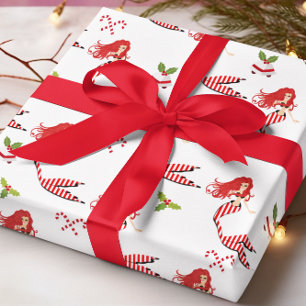Sjöjungfrun för julen i Candy cane Presentpapper