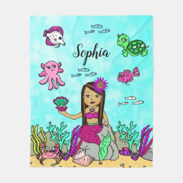 Sjöjungfrun för personlig under Sea Blanket Fleecefilt