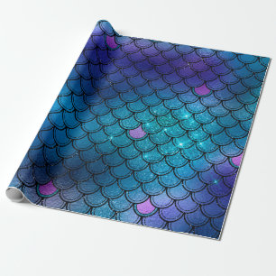 sjöjungfrun Glitter med liten marginal Presentpapper