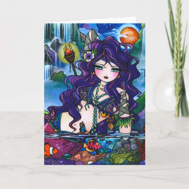 sjöjungfrun "Gömt kassa" mejerikort Kort (Framsida)