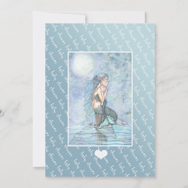 Sjöjungfrun Inbjudan och Baby för inbjudningar til (Framsida)