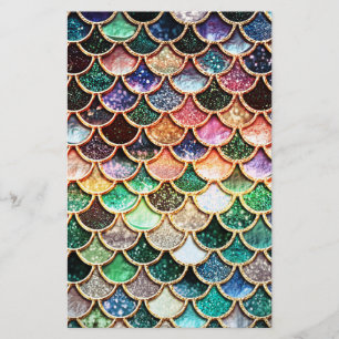 Sjöjungfrun Luxury Glitter - Multifärgad Brevpapper