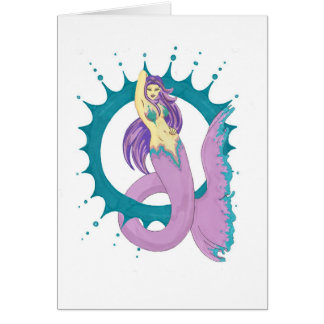 sjöjungfrun med cirklar hälsningskort
