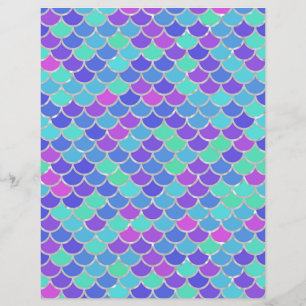 Sjöjungfrun multifärgad Skalar Skrapbok Papper