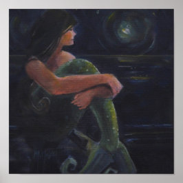 Sjöjungfrun och Måne Poster