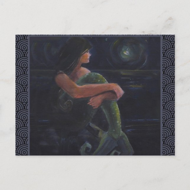 Sjöjungfrun och Måne Vykort (Framsida)