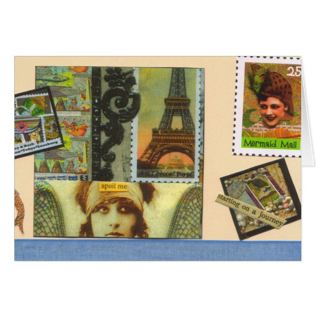Sjöjungfrun postar kortet hälsningskort (Framsidan Horizontal)