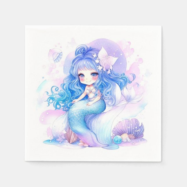 Sjöjungfrun Princess Baby Shower Pappersservett (Framsidan)