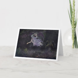 Sjöjungfrun ser en babyKraken notecard Kort