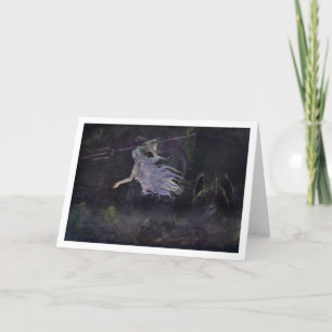 Sjöjungfrun ser en babyKraken notecard Kort