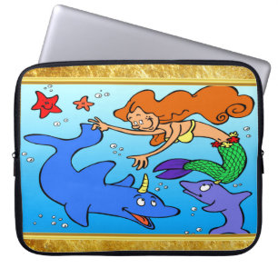 Sjöjungfrun serie hav under vattnet delfin konstve laptop fodral