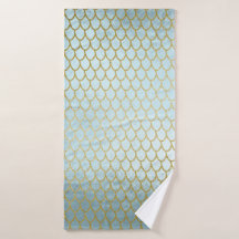 Sjöjungfrun Shiny Teal Guld Glitter