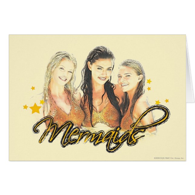 Sjöjungfrun skissar hälsningskort (Framsidan Horizontal)