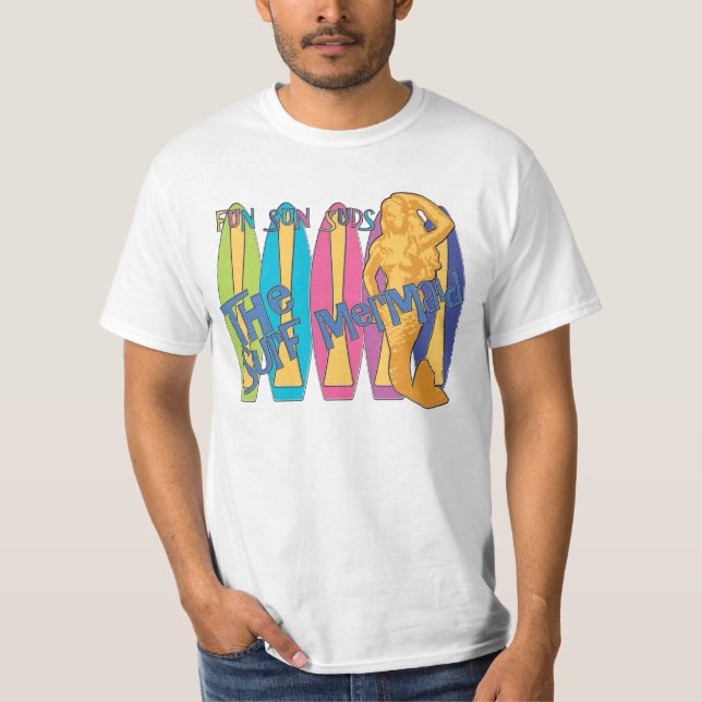 Sjöjungfrun som surfar t shirt (Framsida)