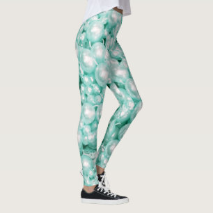 Sjöjungfrun stränger pärladigi-tryck damasker leggings