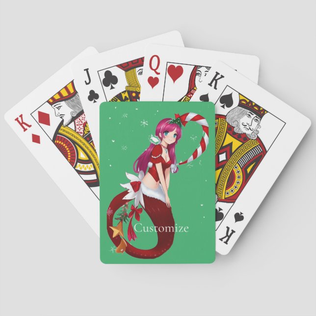 Sjöjungfrun Thunder_Cove för julpixel Casinokort (Baksidan)